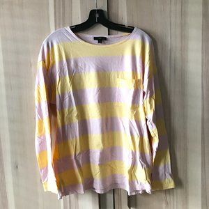 J. Crew wide strip long sleeve shirt size M EUC